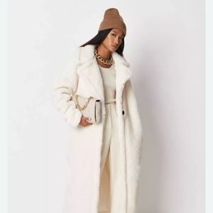 Missguided Cream Sherpa Teddy Bear Coat